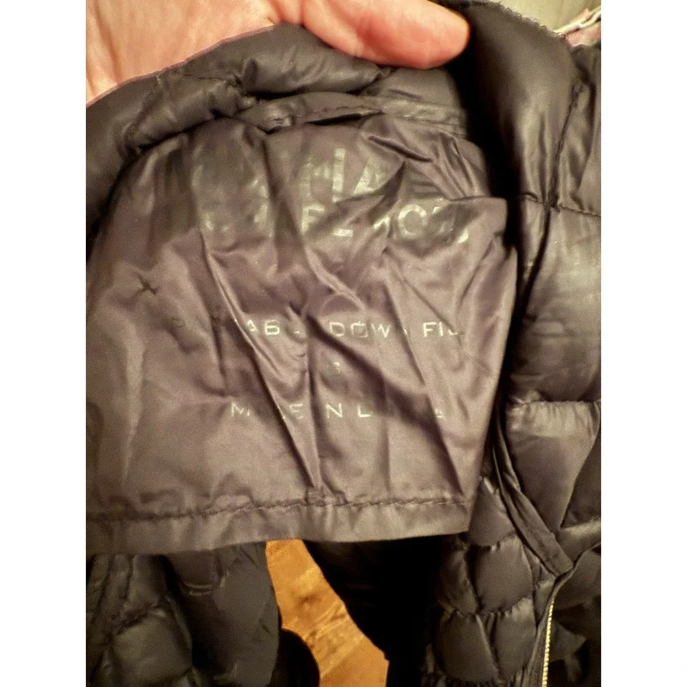 Michael Kors Down Fill Quilted Packable Black Full Gold Zip Puffer Coat Jacket S